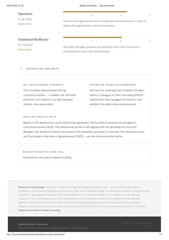 Recruiter insights and interview recommendations